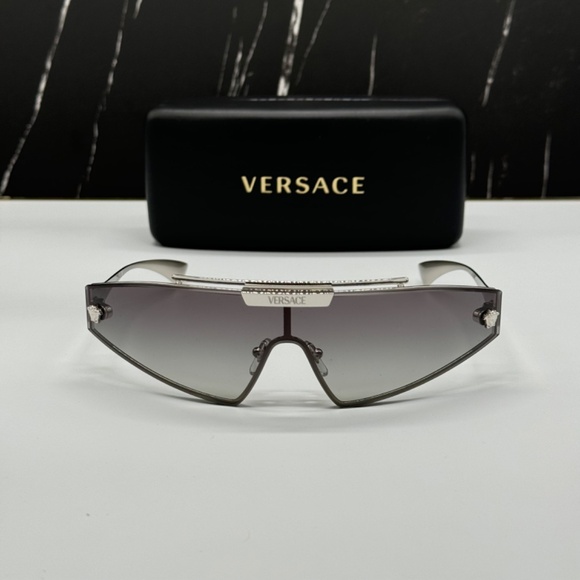 NEW VE2265 100011 VERSACE MOD 2265 1000/11 SILVER VE2265 1000/11 SUNGLASSES - Picture 4 of 16